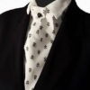 White Black Fleur De Lys Design Cravat Neck Jabot Victorian Steampunk Wedding Races Ascot Black Button Ready To Wear Z19 by PoisonKookie steampunk buy now online