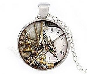 Fine Jewelry, Steampunk Clock Pendant Clock, Quarts Necklace, Dinosaur Pendant, Steam Punk Accessories steampunk buy now online
