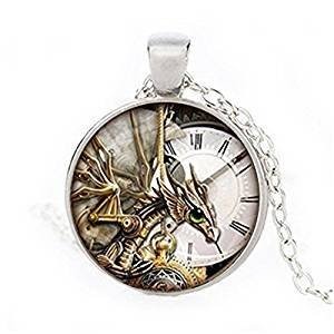 Fine Jewelry, Steampunk Clock Pendant Clock, Quarts Necklace, Dinosaur Pendant, Steam Punk Accessories steampunk buy now online
