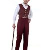 ThePirateDressing Steampunk Victorian Gothic Punk Vampire Gentlemen Classic Pants Costume C1329 [Maroon] [Medium] steampunk buy now online