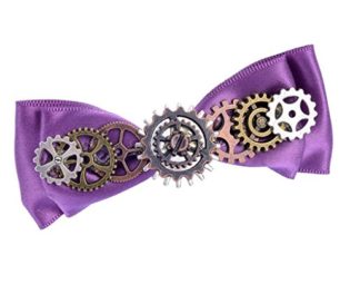 Sharplace Vintage Stemapunk Hairclip Bowknot Barrette Gear Violet Ribbon Bow Hairpin steampunk buy now online