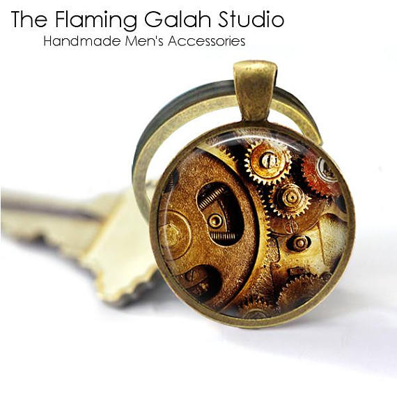 BRONZE GEARS Key Ring • Steampunk Gears • Engine Gears • Watch Mechanism • Bicycle Gears • Gift Under 20 • Made in Australia (K511) by FlamingGalahStudio steampunk buy now online