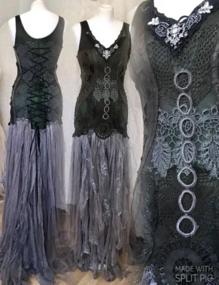 Gothic wedding dress black,witches wedding dress,Rock n Roll wedding dress,bridal dress,gypsy wedding dress, Rawrags,bridal gown steampunk by RAWRAGSbyPK steampunk buy now online