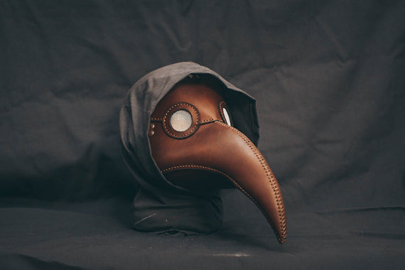 Plague Doctor Leather Light Brown Bird Mask , Medieval Bird Mask, Steampunk Masquerade Halloween Mask by ZiLeathercraft steampunk buy now online