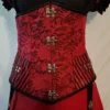 Red and Black Steampunk Under-bust Corset by SpiderdewImaginarium steampunk buy now online