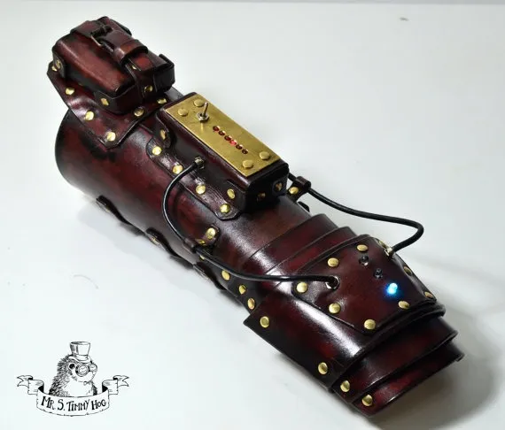 Steampunk explorer gauntlet with sequential flashing LEDs. by TimmyHog steampunk buy now online Steampunk explorer gauntlet with sequential flashing LEDs. by TimmyHog steampunk buy now online
