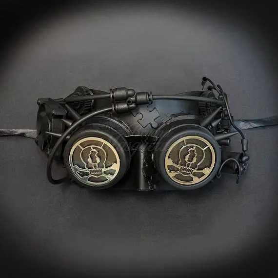 Steampunk Masquerade Mask, Goggle Masquerade Mask for Men, Steampunk Accessories Black by 4everstore steampunk buy now online
