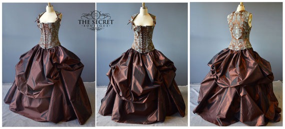 steampunk wedding dress, custom made alternative corset gown by thesecretboutique steampunk buy now online