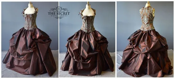 steampunk wedding dress, custom made alternative corset gown by thesecretboutique steampunk buy now online
