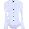 E-SHINE CO Women's Long sleeve Cotton OL Bodysuit Shirt Blouse Button steampunk buy now online