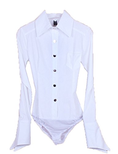E-SHINE CO Women's Long sleeve Cotton OL Bodysuit Shirt Blouse Button steampunk buy now online