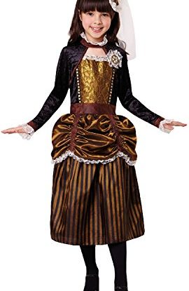 Girls Steampunk Maiden Halloween Wild West Victoriana Horror Cute Scary Fancy Dress Costume Outfit 4-12ys (10-12 years) steampunk buy now online