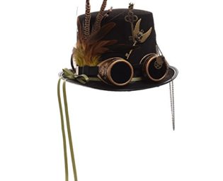 GRACEART Unisex Steam Punk Hat Goggles Top Hat (Head circumferences-61cm) steampunk buy now online