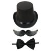 Unisex Steampunk Fancy Dress Costume Set (Top Hat, Bow Tie, Moustache) steampunk buy now online