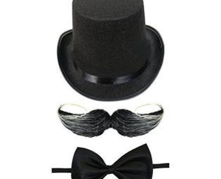 Unisex Steampunk Fancy Dress Costume Set (Top Hat, Bow Tie, Moustache) steampunk buy now online