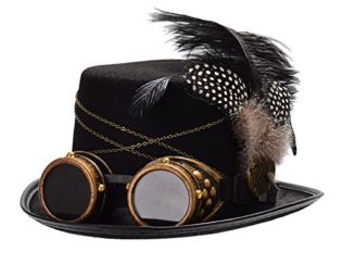 GRACEART Men's Gothic Steampunk Top Hat with Goggles steampunk buy now online