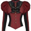 Punk Rave Womens Steampunk Shirt Top Red Black Steampunk Gothic Blouse Victorian steampunk buy now online
