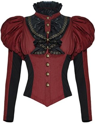 Punk Rave Womens Steampunk Shirt Top Red Black Steampunk Gothic Blouse Victorian steampunk buy now online
