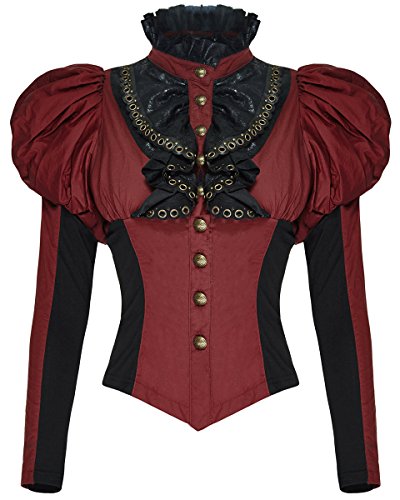 Punk Rave Womens Steampunk Shirt Top Red Black Steampunk Gothic Blouse Victorian steampunk buy now online