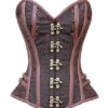 Charmian Women's Spiral Steel Boned Vintage Waist Cincher Corset with Buckles Brown Small steampunk buy now online