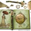 steampunk birthday book card front by Dawn Shoots steampunk buy now online