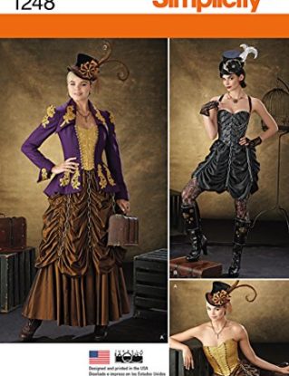 Simplicity 1248 Size HH Misses Steampunk Costumes Sewing Pattern, Multi-Colour steampunk buy now online