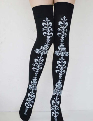 BLACK Thigh High Over the Knee Stockings socks by MajesticVelvets steampunk buy now online