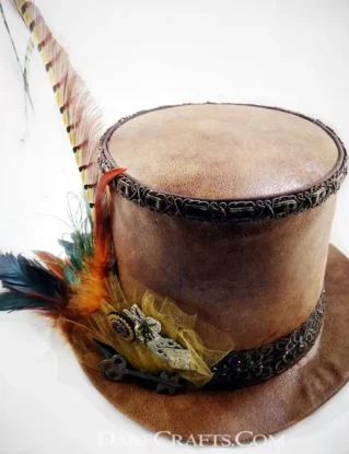 Brown Top Hat, Top Hat, Steampunk Top Hat, Festival Hat, Costume Hats, Cosplay Hat, Burning Man Hat, Victorian Wedding, Steampunk Wedding by DareCrafts steampunk buy now online