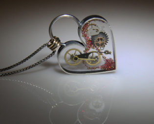 Clockwork Steampunk Heart, Clockwork Heart Necklace, Steampunk Valentine by Jackie Taylor Designs by MoonStarsJewelry steampunk buy now online