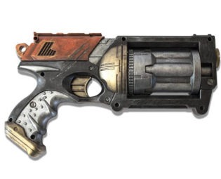 Futuristic Nerf Maverick REV-6 Gun (Black & Red) for Cosplay / LARP by AkyrahStudio steampunk buy now online
