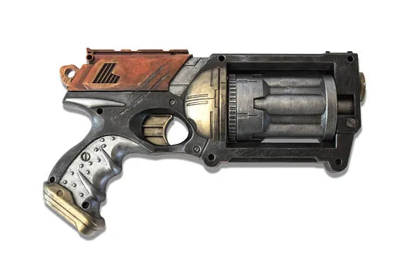 Futuristic Nerf Maverick REV-6 Gun (Black & Red) for Cosplay / LARP by AkyrahStudio steampunk buy now online