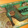 Green High Heel Happy Birthday Steampunk Card / Icarus Heel Card / Fashionista Card / by FullSteamGear steampunk buy now online