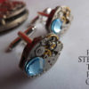 Mens Aquamarine cufflinks - Steampunk Cufflinks - Steampunk Accessories -Wedding Cufflinks - Cufflinks by SteamRetro steampunk buy now online
