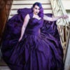 Purple wedding gown, silk taffeta corset gown by thesecretboutique steampunk buy now online