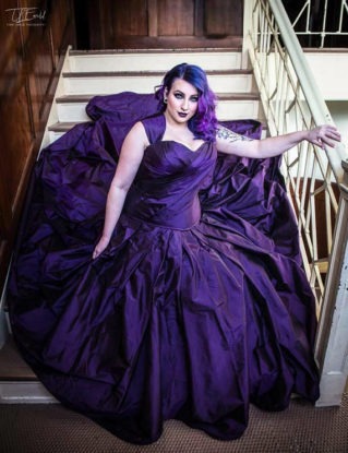 Purple wedding gown, silk taffeta corset gown by thesecretboutique steampunk buy now online
