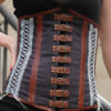 Steampunk corset, brown corset, lace corset, boned corset with buckle closure, leather corset, brown leather corset, MASQ by MASQfashion steampunk buy now online