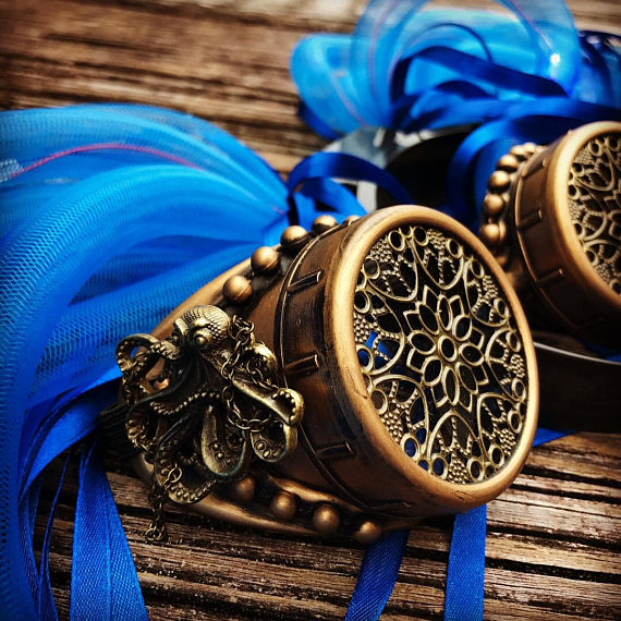 Steampunk Goggles Burning Man Sparrow Captain by EarlyBrightMelange steampunk buy now online