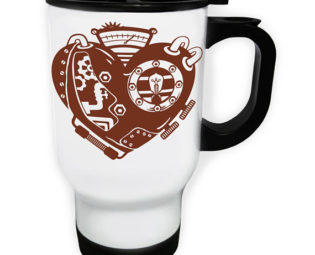 Steampunk Heart Stainless S Travel 14oz Mug n971t by Caledonianwave steampunk buy now online