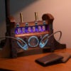 Steampunk Nixie Tube Mantle Clock - Black Walnut & Brass Edition - Retro Modern by TGTstudios steampunk buy now online
