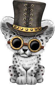Steampunk Snow Leopard Cub steampunk buy now online