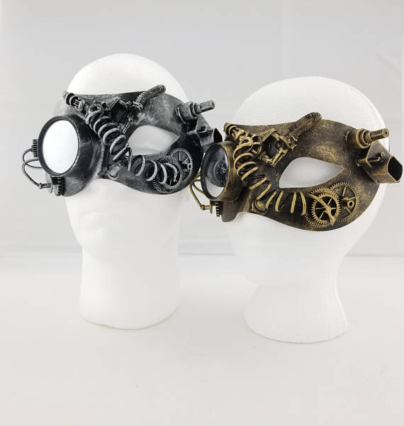 Steampunk Unisex Couples Mask, Masquerade Party Mask, Unisex Phantom Opera Mask, Mardi Gras, New Years Mask, Halloween Mask, Steampunk Mask by DisguiseMeet steampunk buy now online
