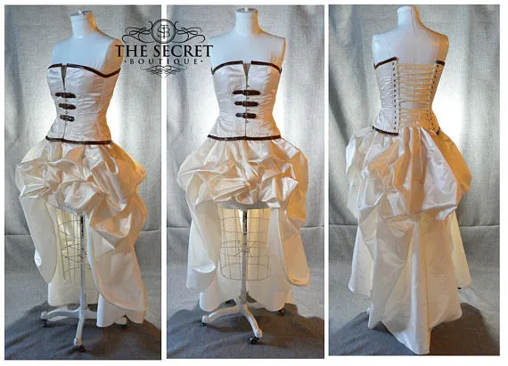 steampunk wedding dress-ivory bustle dress-high low dress-reception dress-fall wedding dress-bohemian-gothic-alternative-the secret boutique by thesecretboutique steampunk buy now online steampunk wedding dress-ivory bustle dress-high low dress-reception dress-fall wedding dress-bohemian-gothic-alternative-the secret boutique by thesecretboutique steampunk buy now online