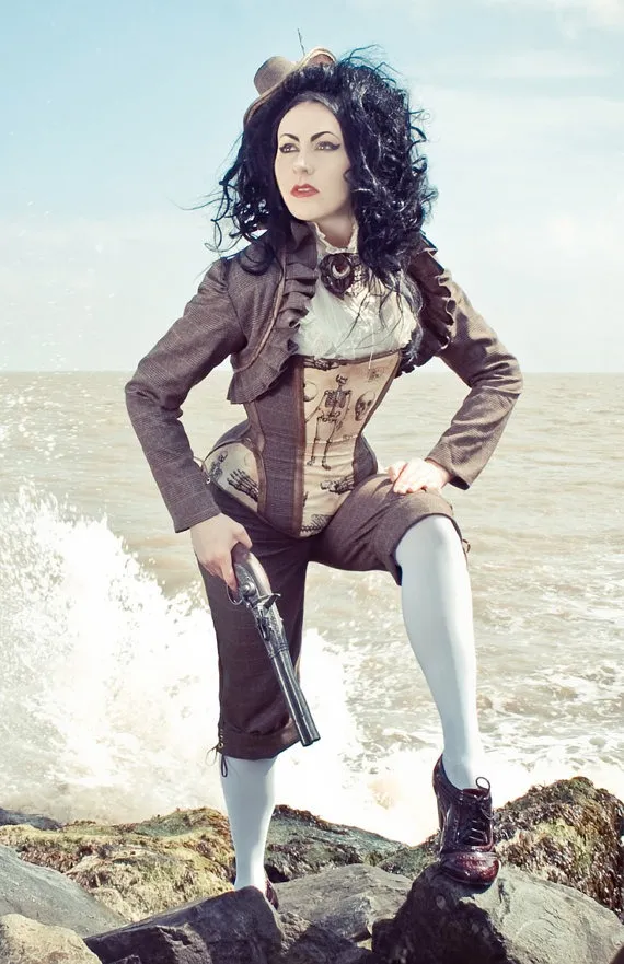 Tweed & Leather Jacket, Shrug, Pirate, Steampunk by emeraldangel steampunk buy now online