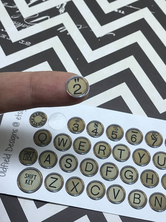 typewriter keys - alphabet - steampunk letters - planner stickers by OldfieldDesigns steampunk buy now online