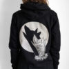 Women's hoodie with wolf print, hand shadow puppet, wolf tattoo print, moon print, womens sweater, steampunk womans clothing, animal print by hardtimesdesign steampunk buy now online