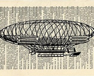 VINTAGE AIRSHIP ART PRINT - STEAMPUNK ARTWORK - VINTAGE ART PRINT - VINTAGE Art - TRAVEL Illustration - GIFT - Vintage Dictionary Art Print - Wall Hanging - Home Décor - Housewares -Book Print - 381Bf steampunk buy now online