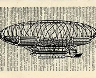 VINTAGE AIRSHIP ART PRINT - STEAMPUNK ARTWORK - VINTAGE ART PRINT - VINTAGE Art - TRAVEL Illustration - GIFT - Vintage Dictionary Art Print - Wall Hanging - Home Décor - Housewares -Book Print - 381Bf steampunk buy now online