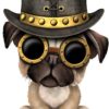 Cute Steampunk Pug Puppy Dog steampunk buy now online