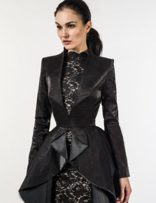 Gia Long coat (in black velvet) by LauraGalic steampunk buy now online