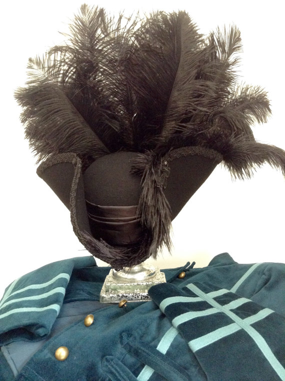 Gothic Steampunk black rococo high sided pirate Tricorn hat by Blackpin steampunk buy now online Gothic Steampunk black rococo high sided pirate Tricorn hat by Blackpin steampunk buy now online